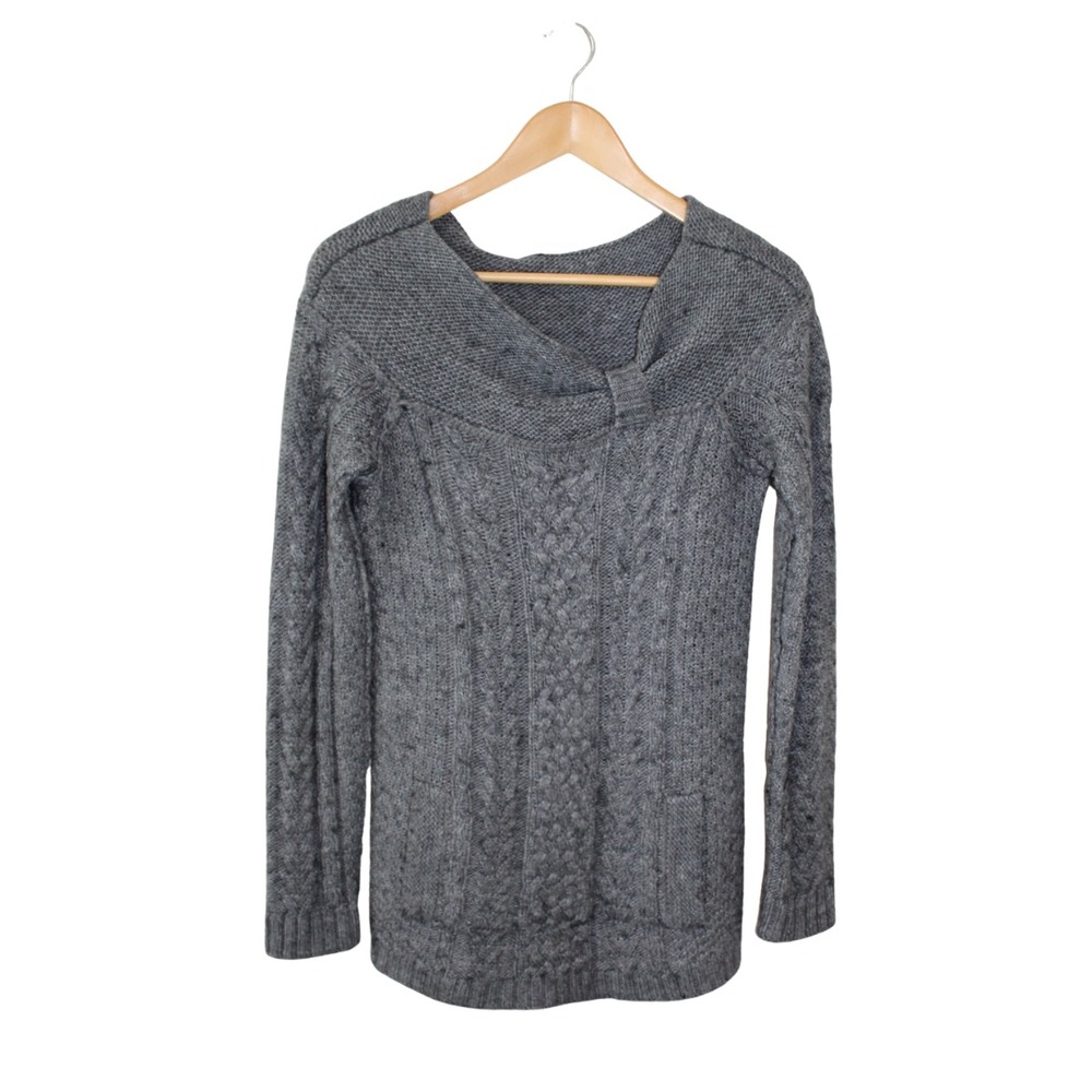 RACHEL ROY‎ OFF THE SHOULDER GRAY CABLE SWEATER WOMEN'S SIZE SMALL